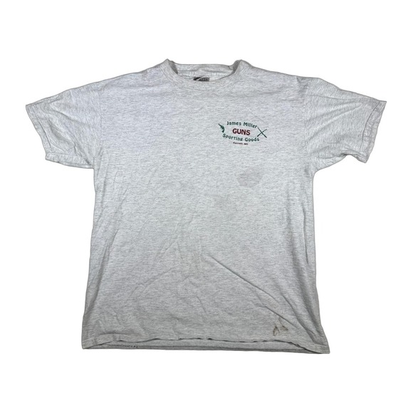 Oneita Power-T Other - Vintage James Miller Guns Sporting Goods T Shirt Large Mens Graphic Duck Tee